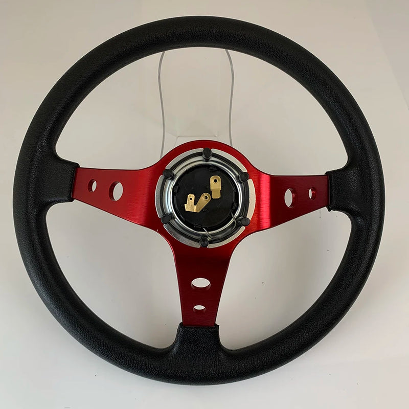 tiypeor Universal Cars Racing Car Racing Steering Wheels PU 14 inch Drifting Sport Steering Wheel