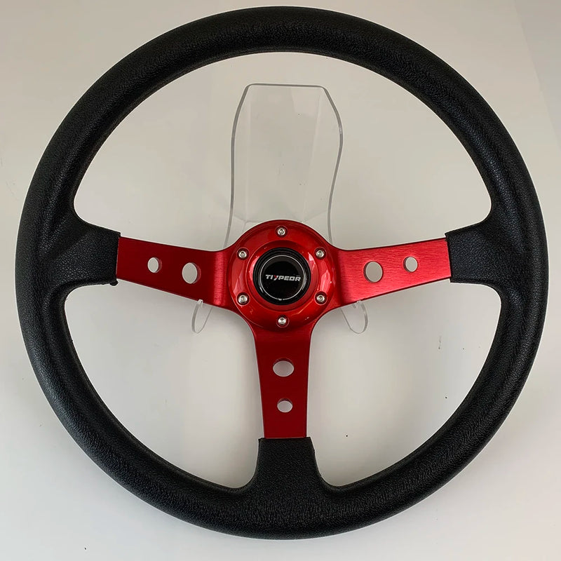 tiypeor Universal Cars Racing Car Racing Steering Wheels PU 14 inch Drifting Sport Steering Wheel